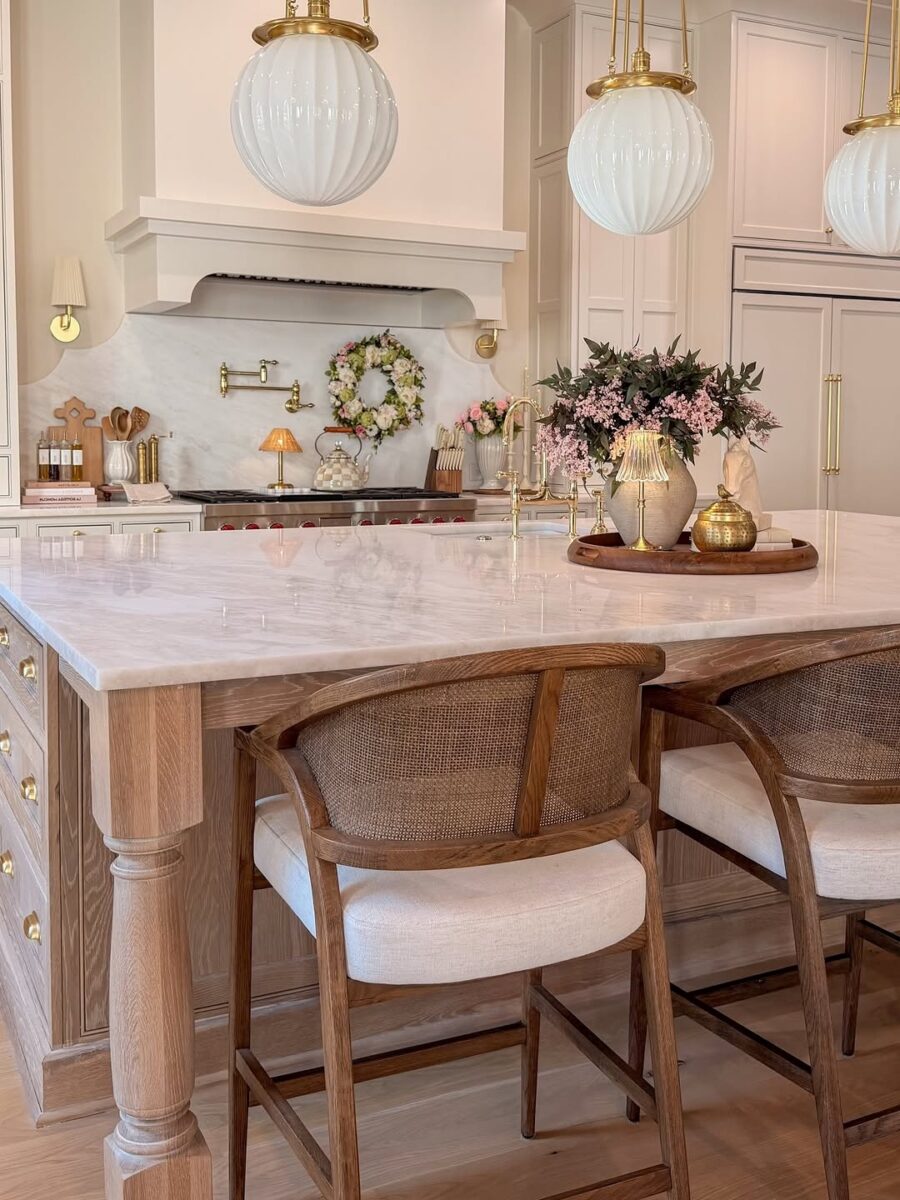 Elegant kitchen with natural wood accents
