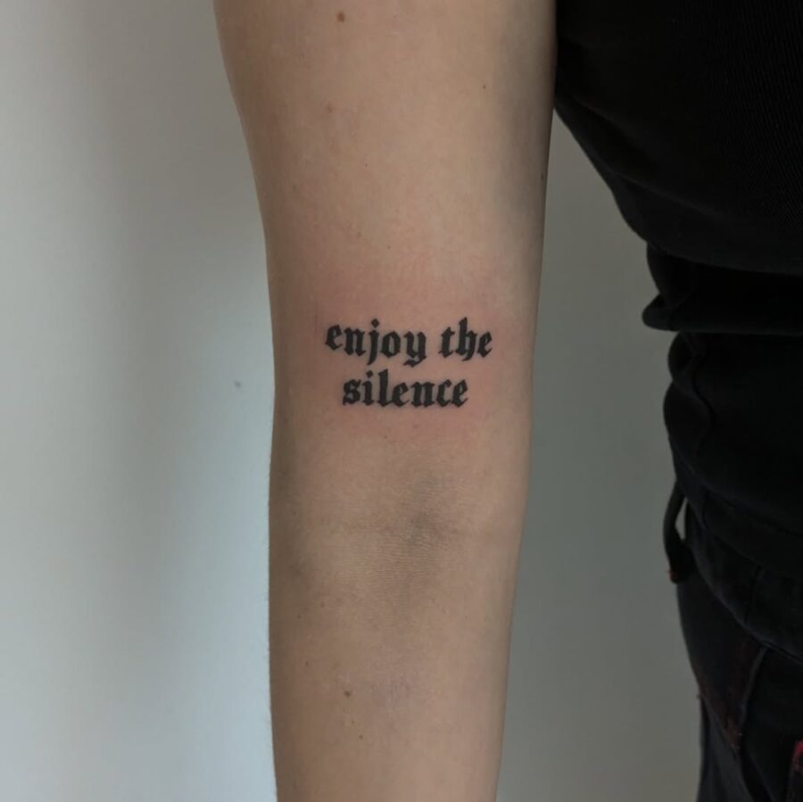 Stylish tattoo featuring a powerful phrase