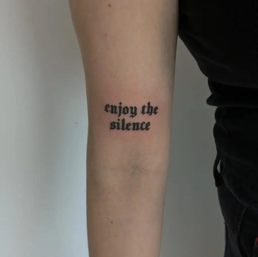Stylish tattoo featuring a powerful phrase