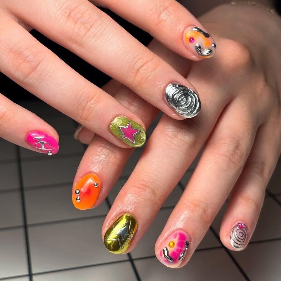 Vibrant and Playful Festival Nail Designs