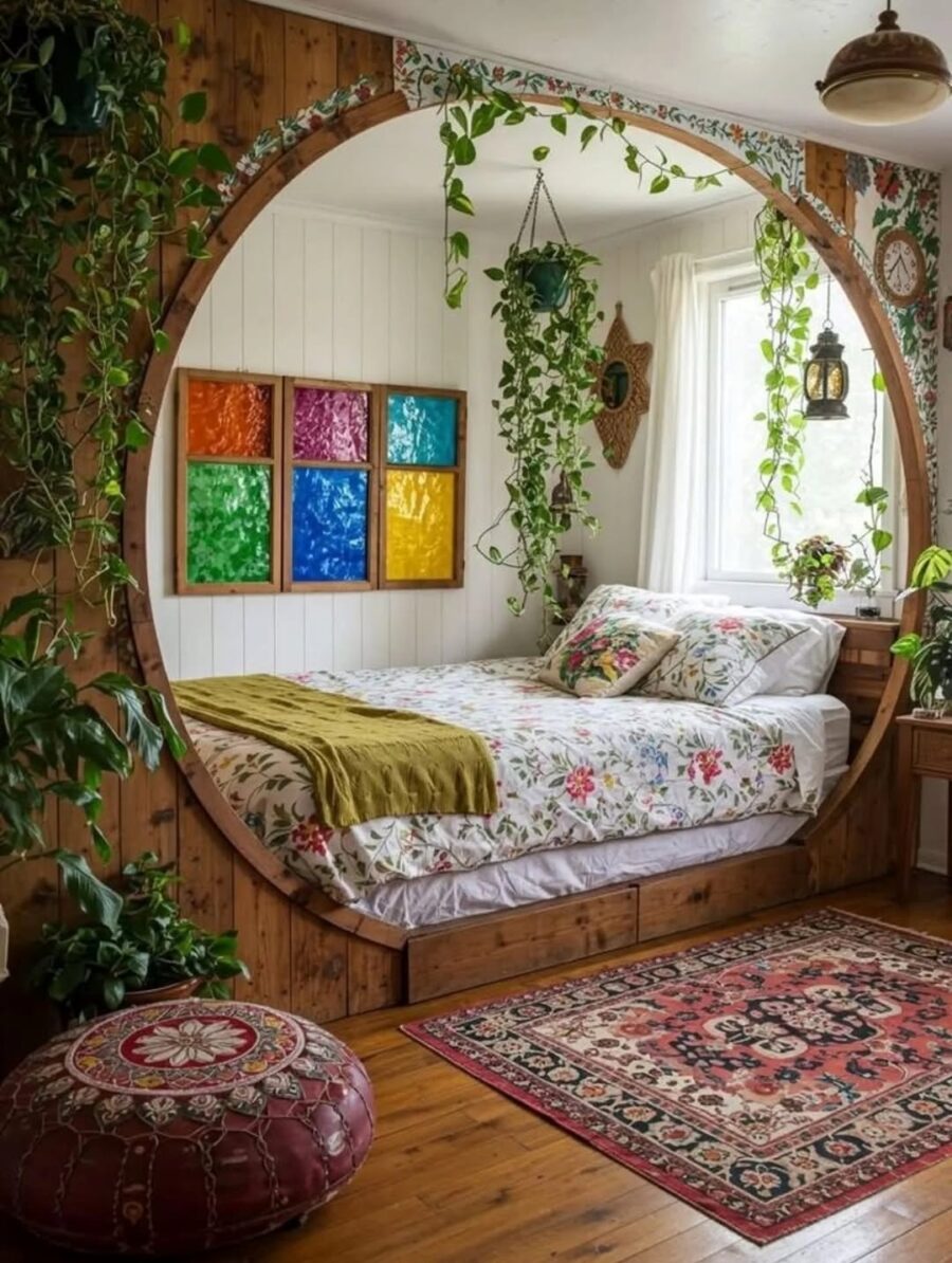 Botanical charm in a cozy bedroom setting