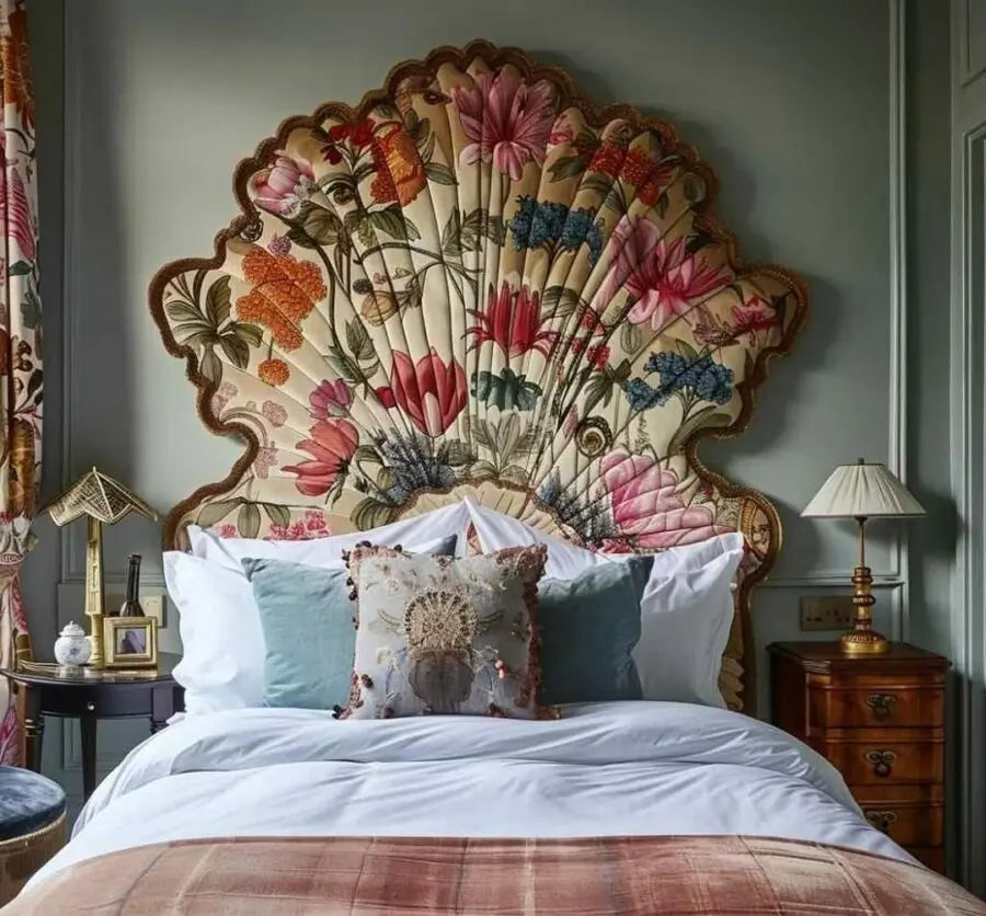 Elegant floral headboard for serene bedrooms