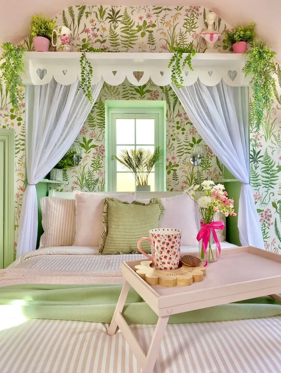 Charming floral accents in a cozy bedroom