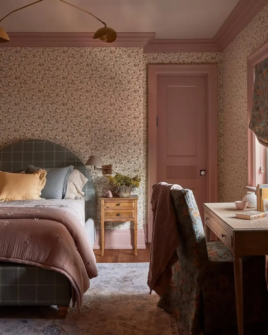 Charming floral touches in cozy bedroom setting