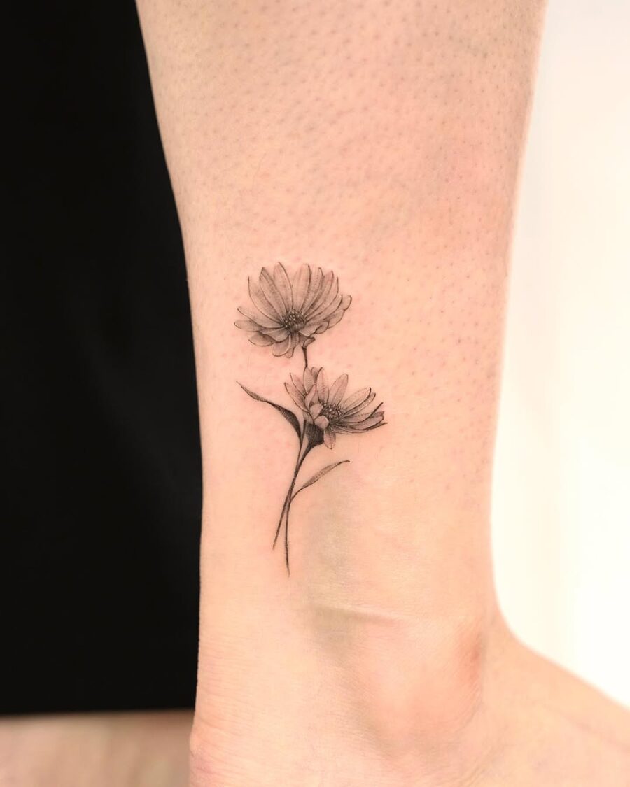 Elegant floral designs for ankle tattoo lovers