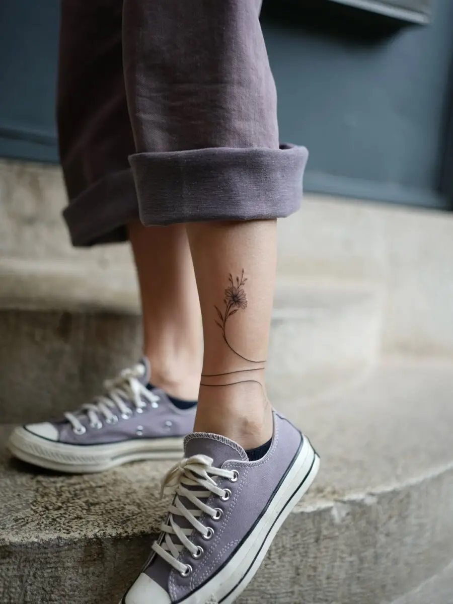 Elegant floral tattoo for a subtle vibe