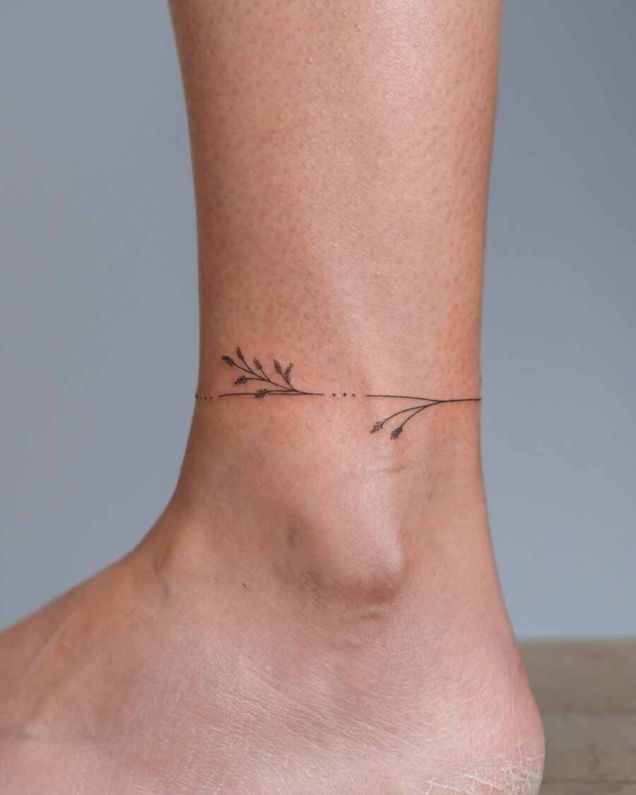 Delicate floral design gracing the ankle.