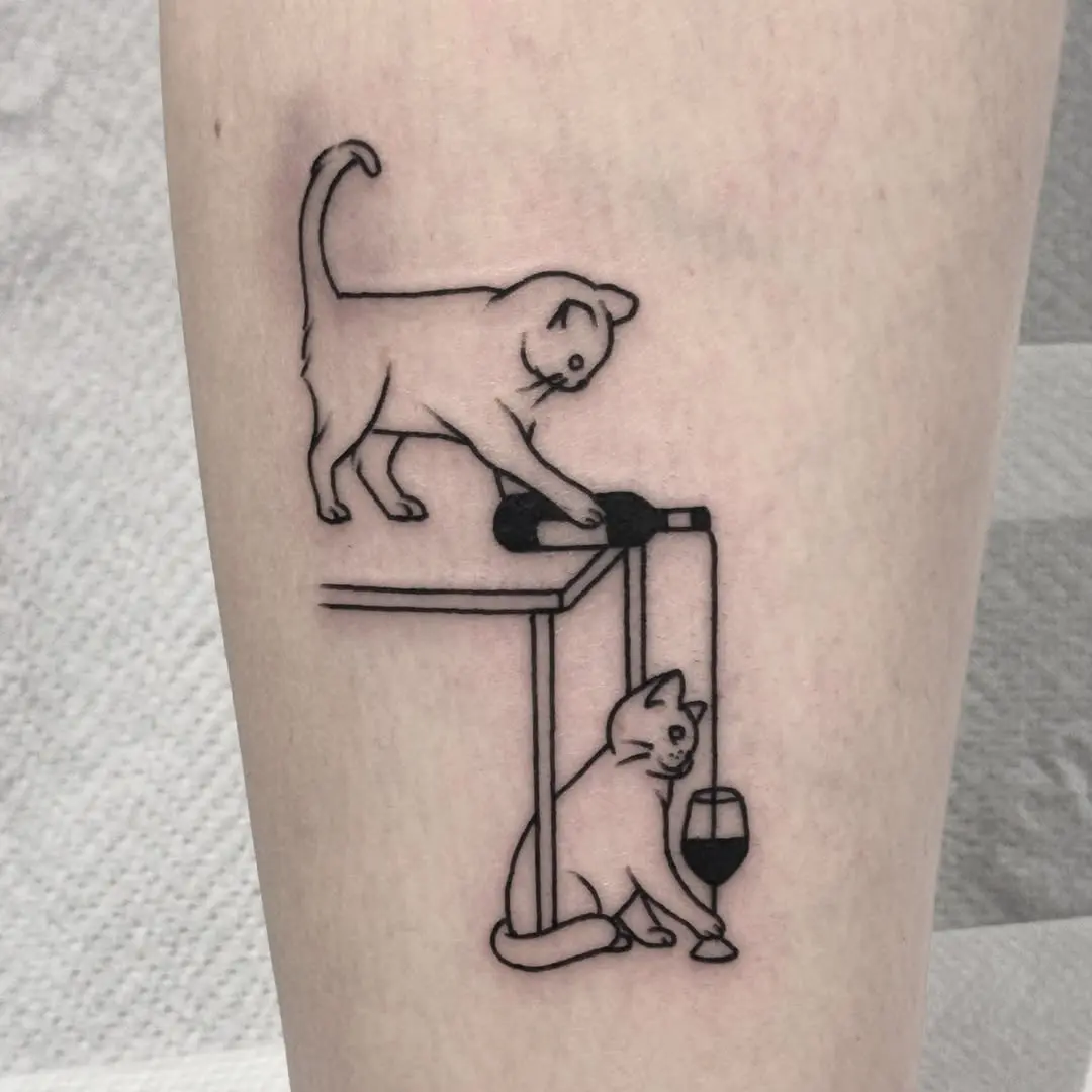 Whimsical cats causing playful mischief