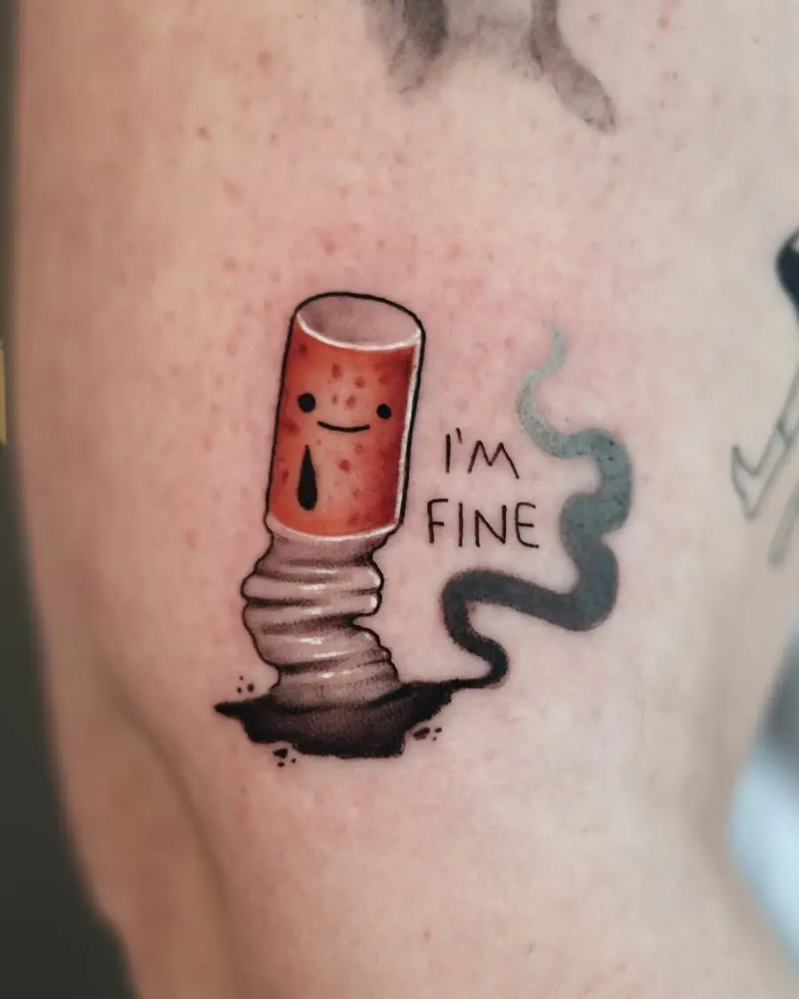 Quirky Pickle Tattoo with a Smiling Twist