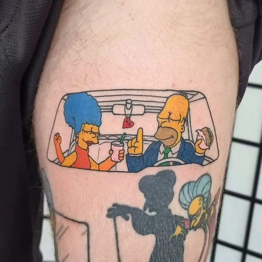 Hilarity in a car with Homer and Marge