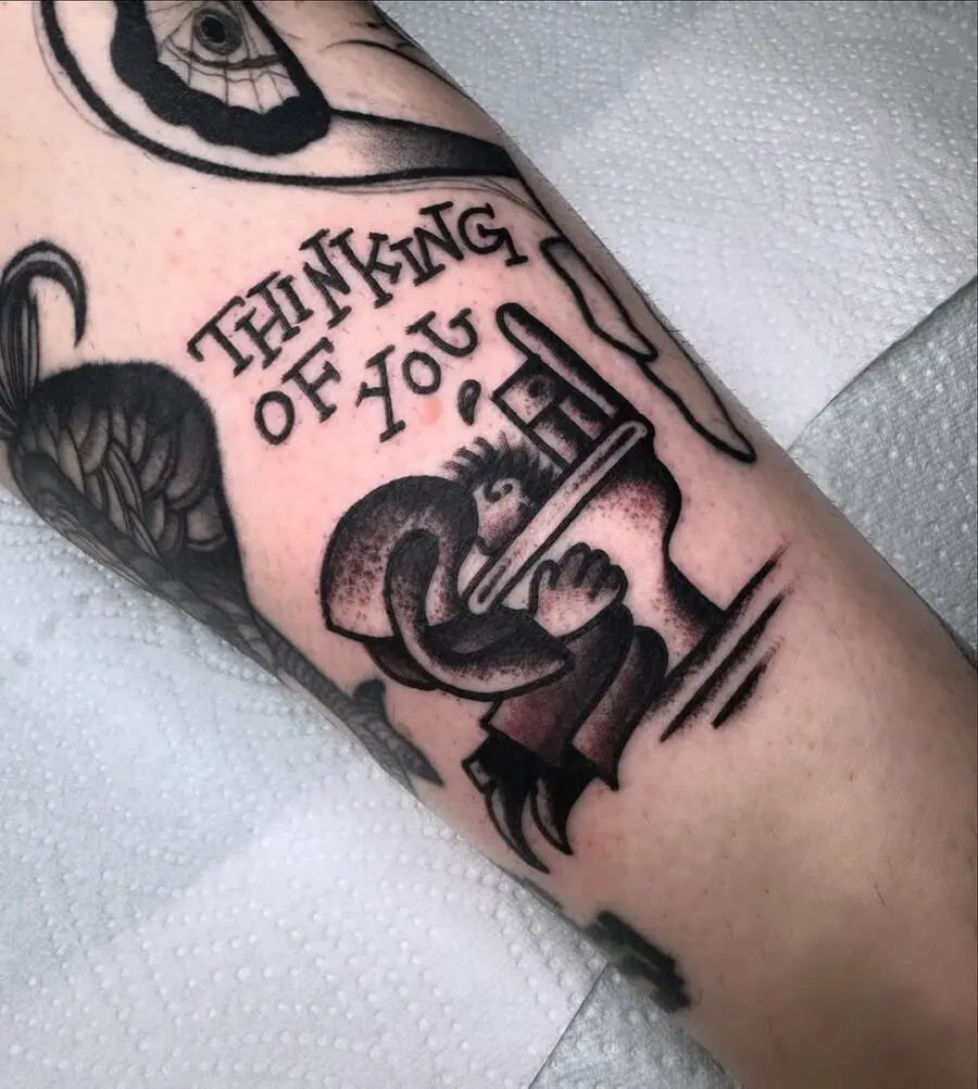 Humorous tattoo with a heartfelt twist
