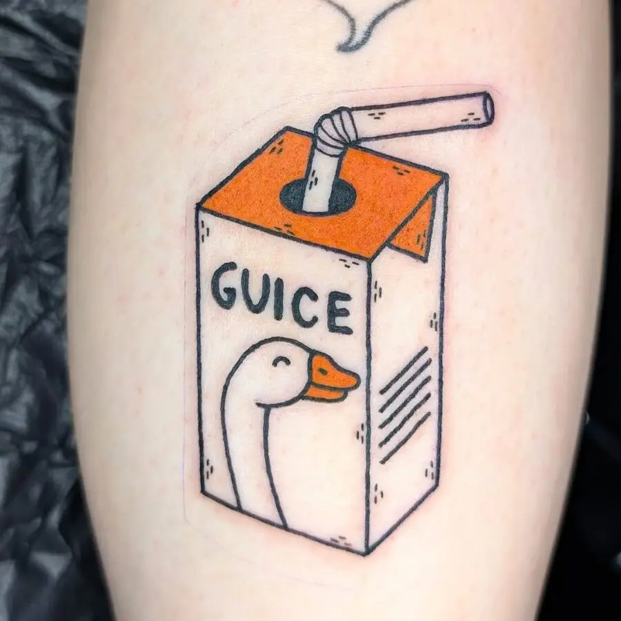 Quirky Goose Juice Tattoo Design