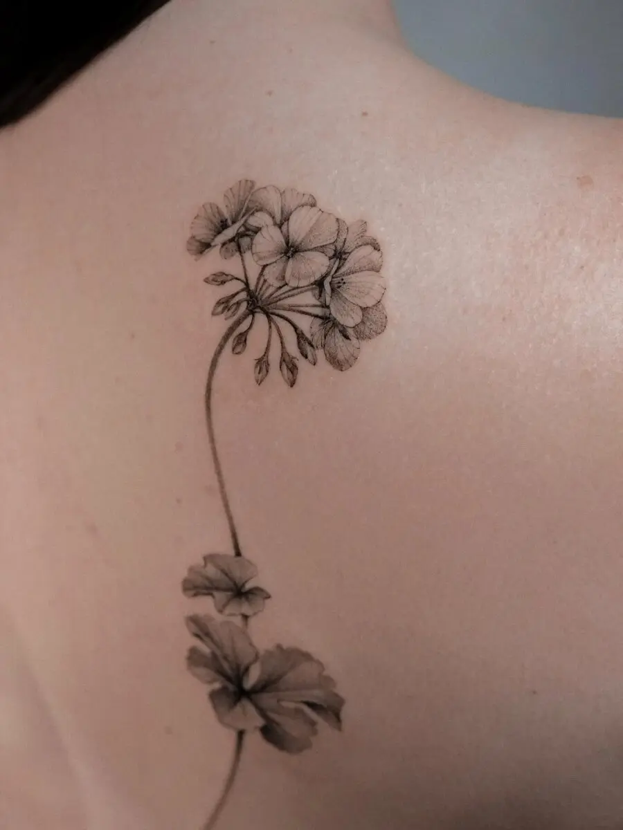 Elegant gardenia tattoo with intricate detailing