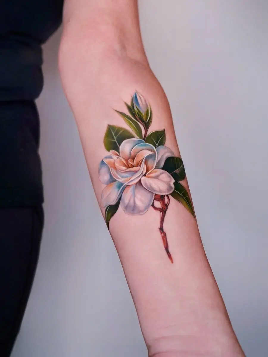 Stunning Gardenia Tattoo on a Delicate Arm