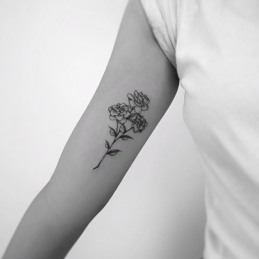 Elegant Gardenia Tattoo Design on Arm