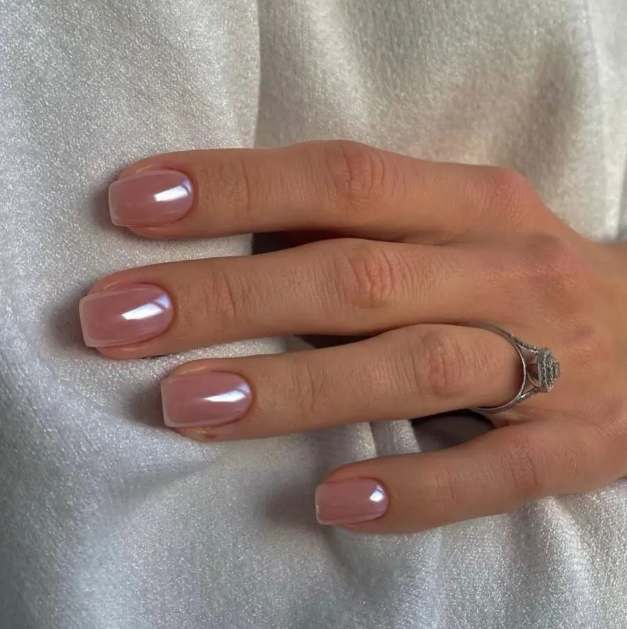 Elegant glazed donut nails with a glossy finish