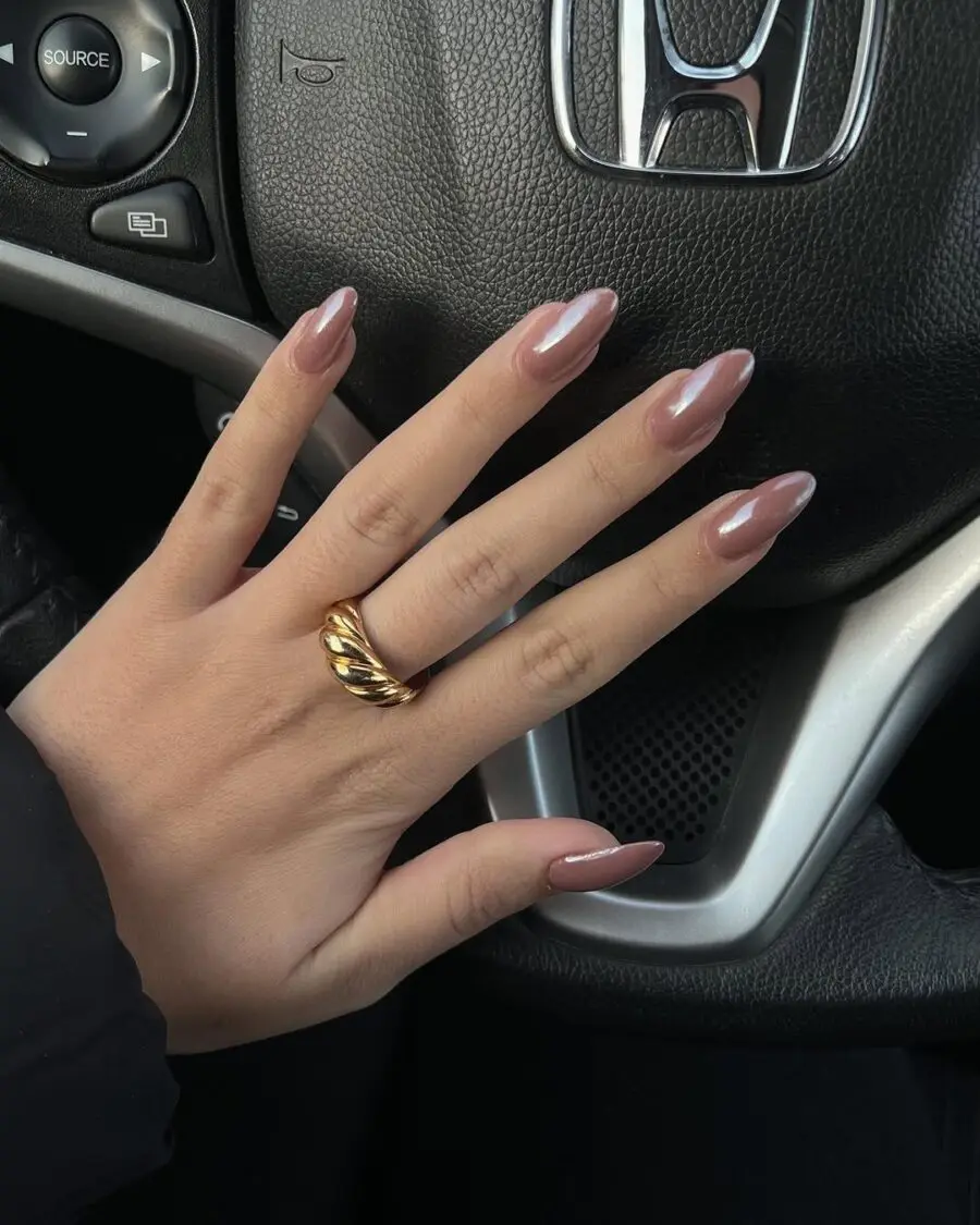 Chic Glazed Donut Nails in Natural Light