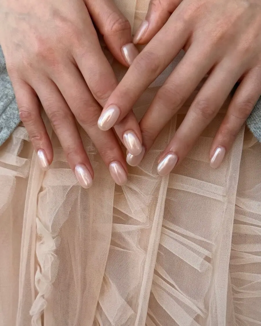 Stylish glazed donut nails with a soft sheen