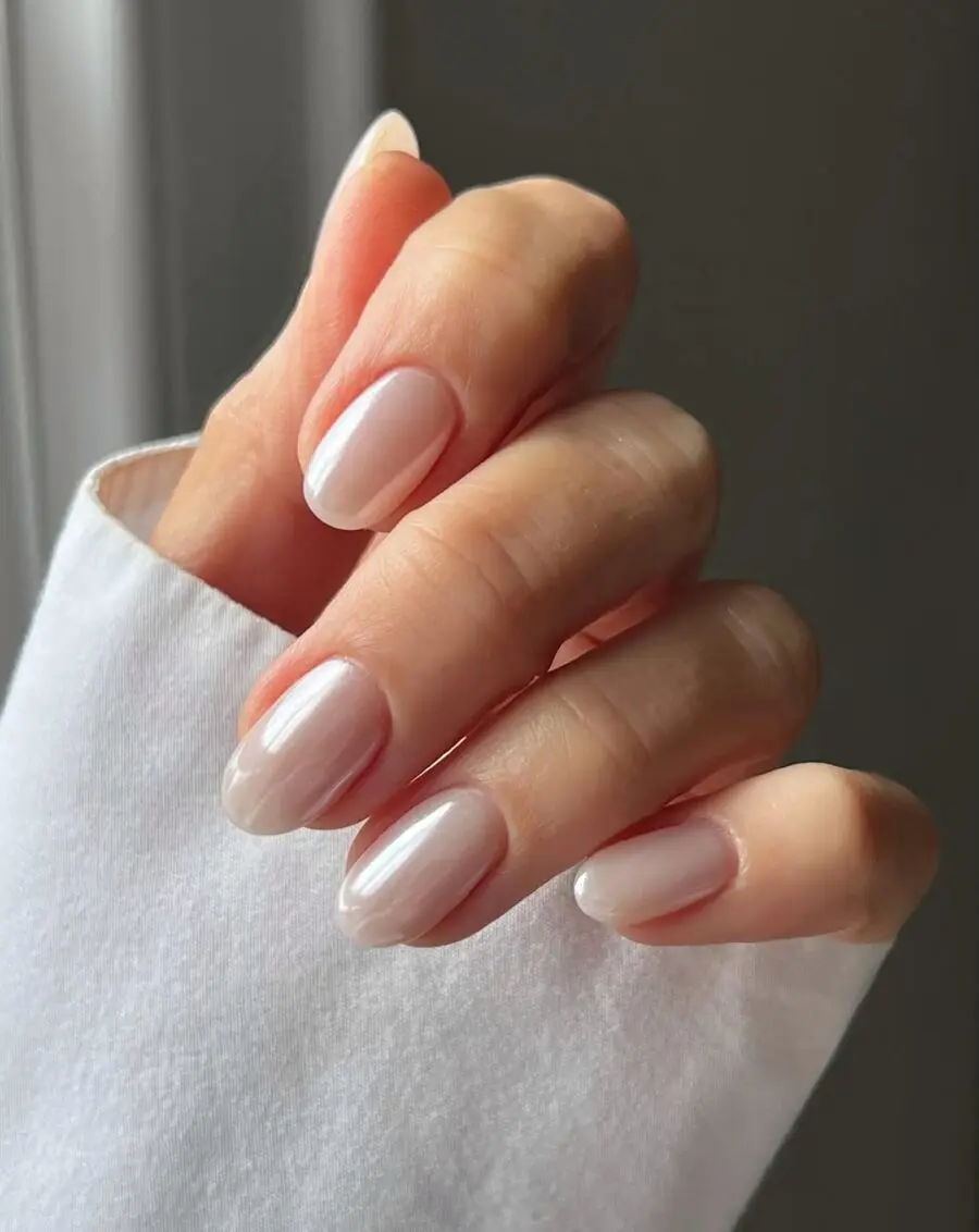 Elegant and shiny glazed donut nail design