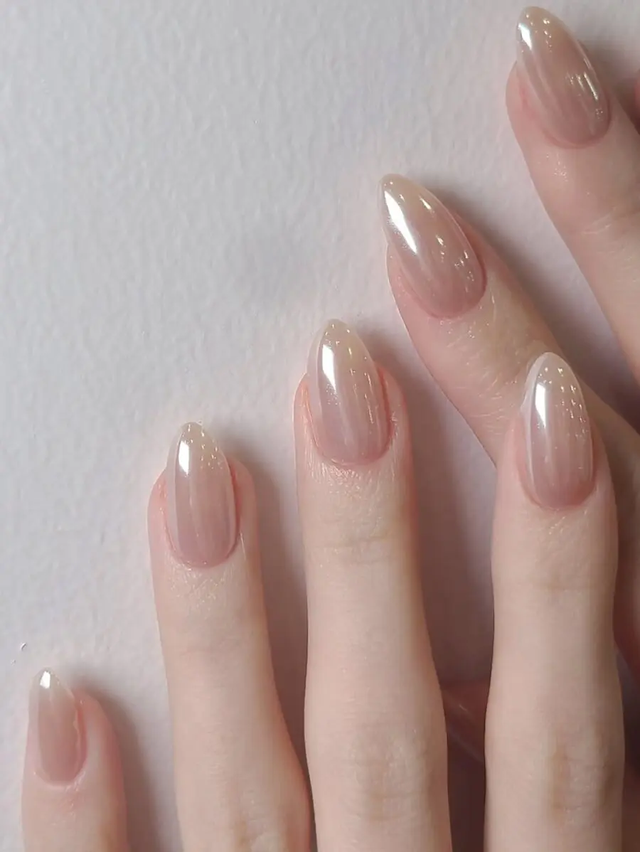 Chic and Glossy Glazed Donut Nail Design