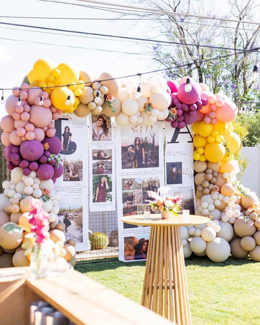 Whimsical balloon arch for celebration vibes