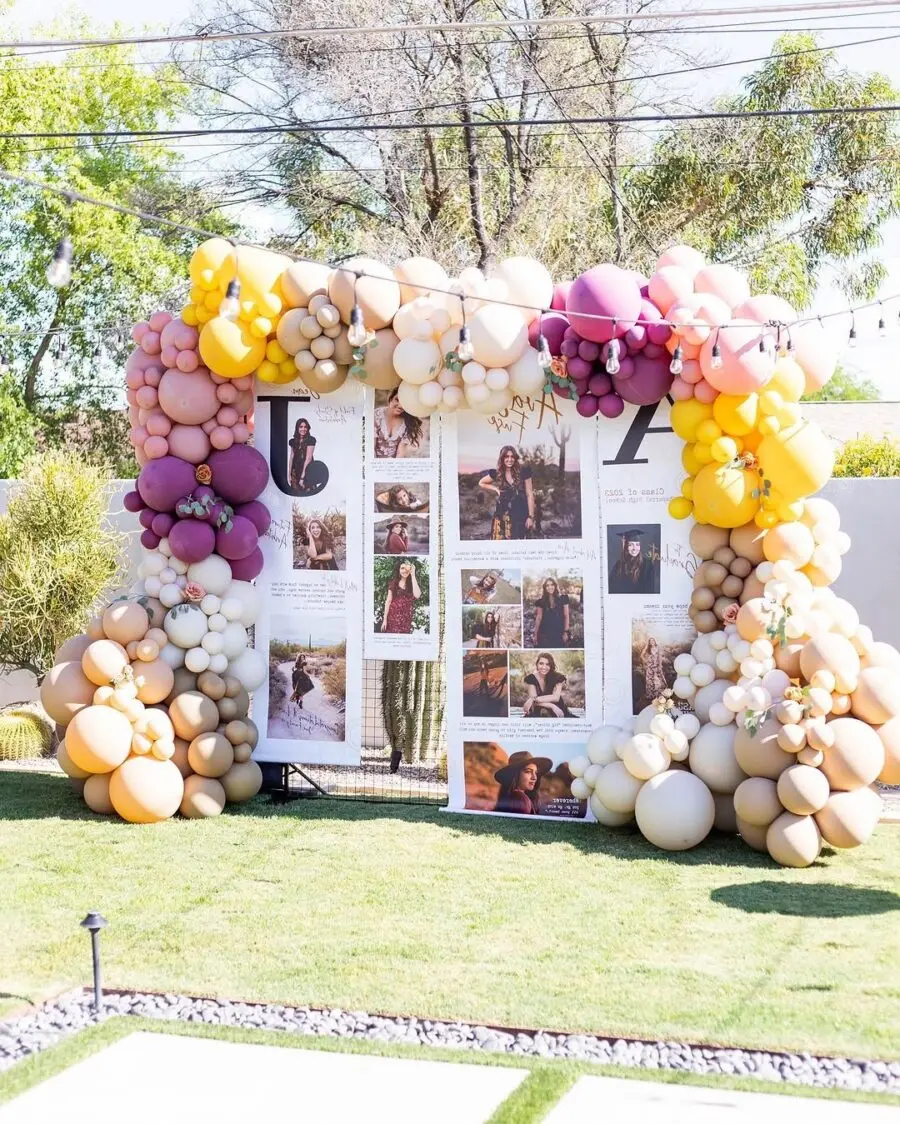 Charming Balloon Arch for Graduation Celebrations