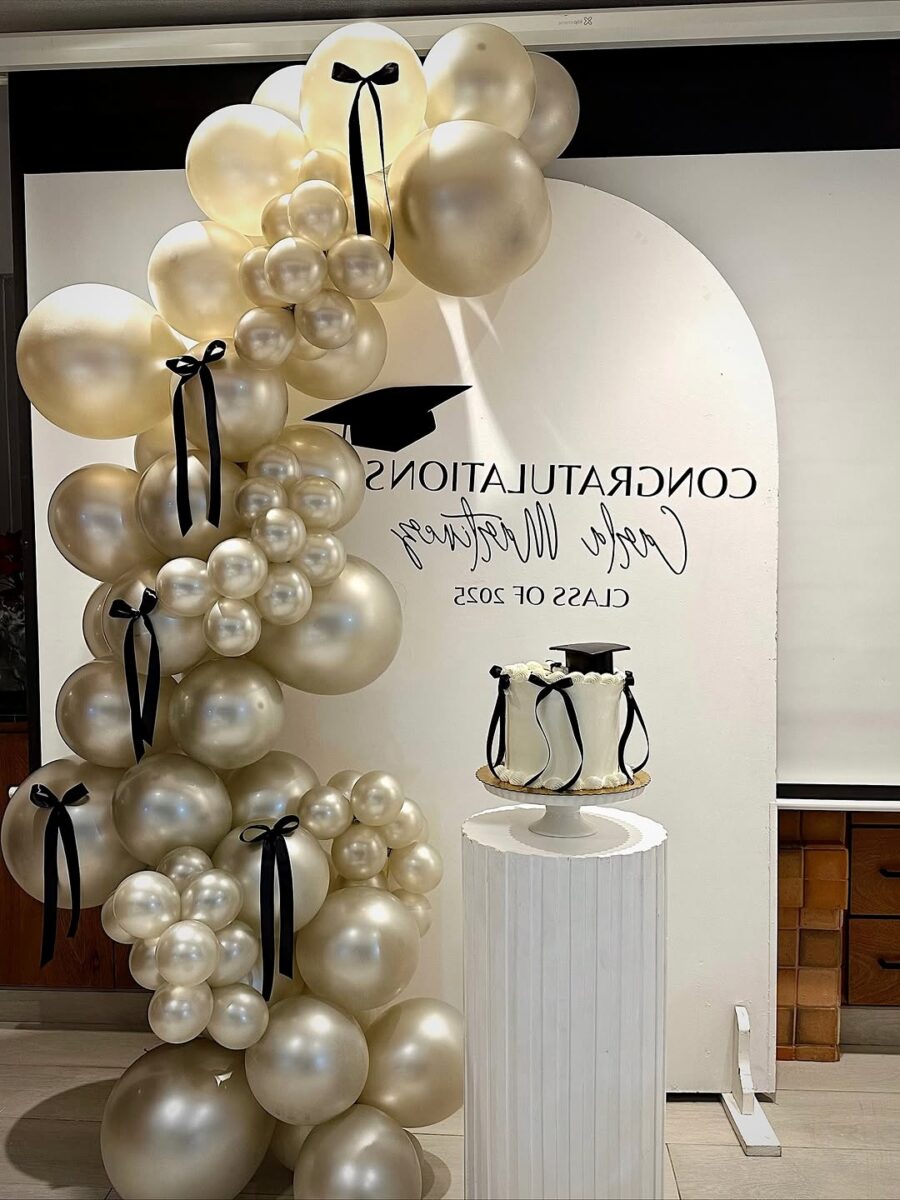 Elegant balloon garland for graduation celebration