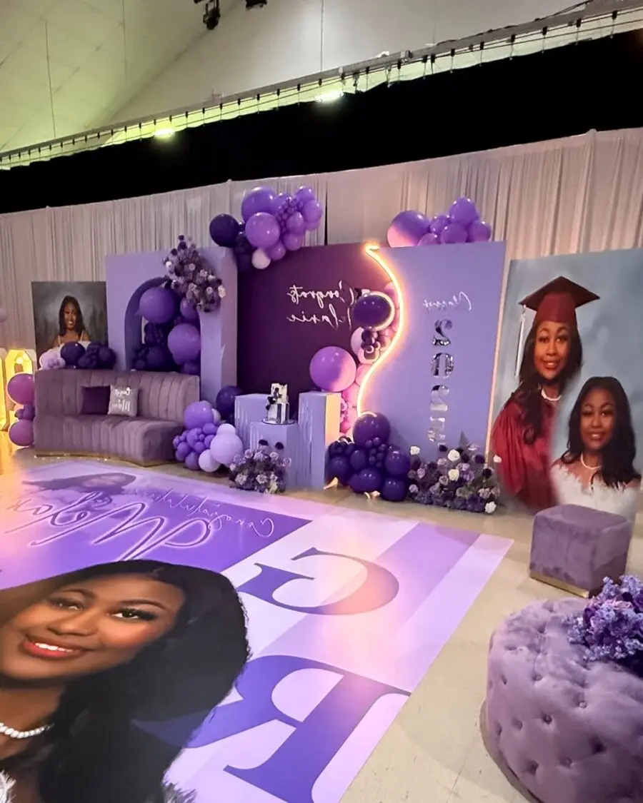 Elegant Purple Graduation Celebration Decor Highlights