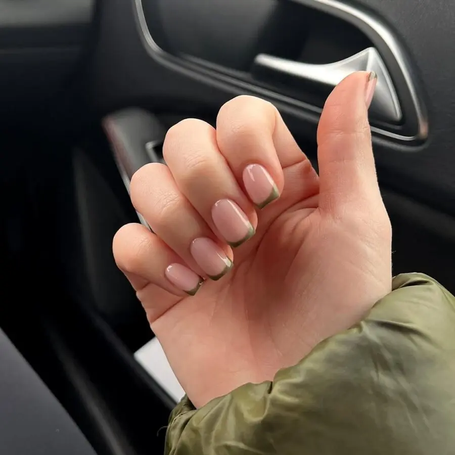 Chic green French tips for a modern look
