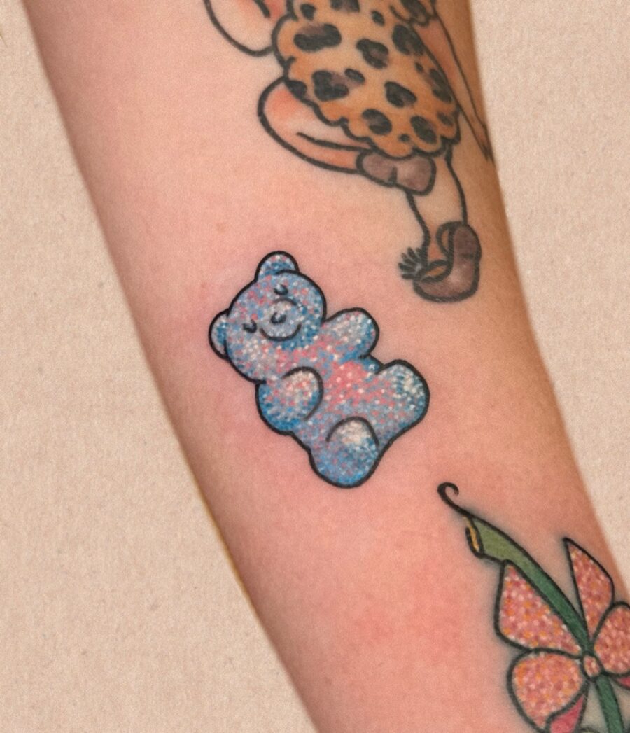 Charming and Colorful Gummy Bear Tattoo