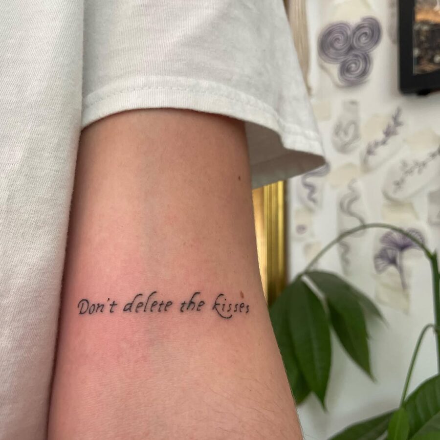 Emotional handwriting tattoo with a heartfelt message