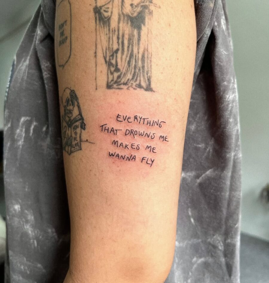 Inspirational Handwritten Tattoo on Arm