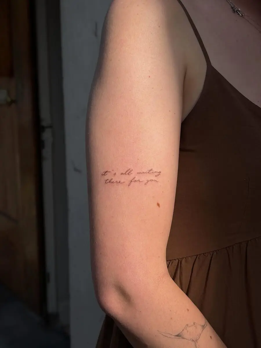 Elegant handwriting tattoo with heartfelt message
