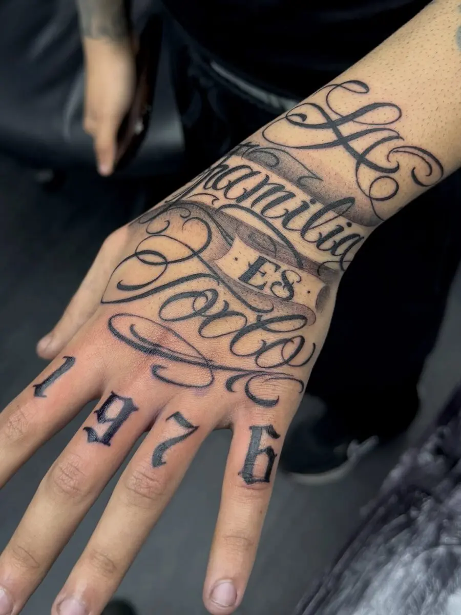 Elegant script tattoo with personal meaning