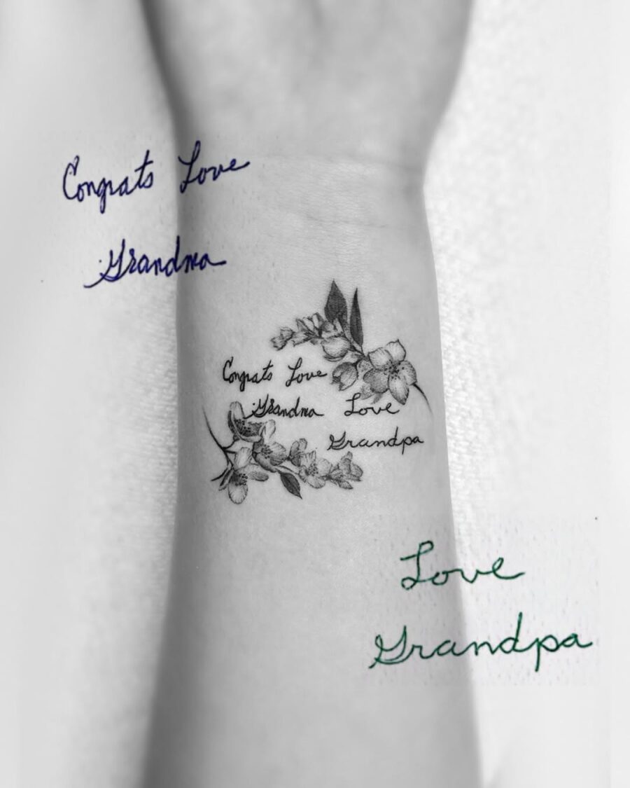 Charming Handwritten Tattoo Tribute to Grandpa