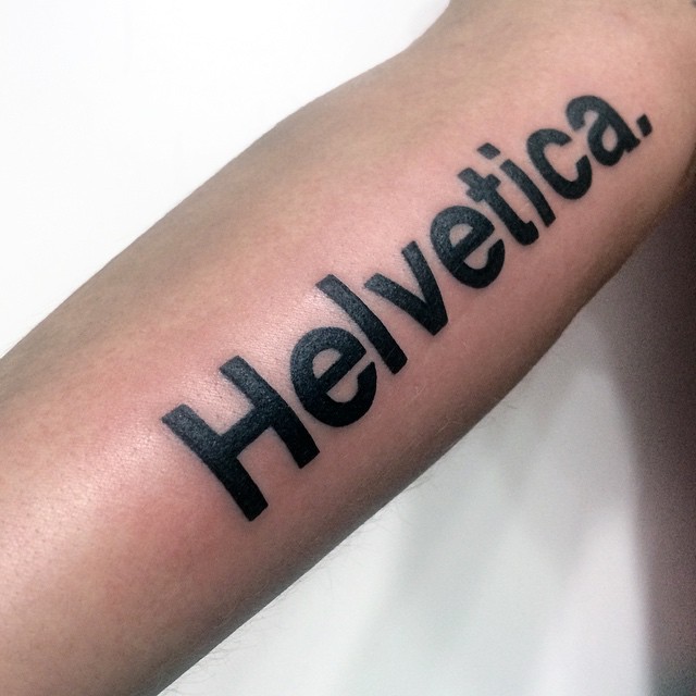 Bold Helvetica Tattoo for Minimalist Lovers