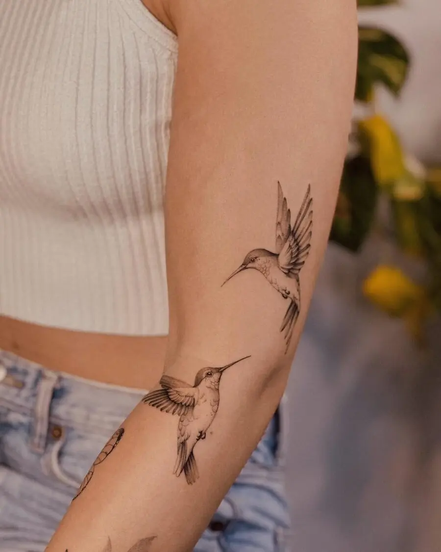Elegant hummingbird tattoos for nature lovers