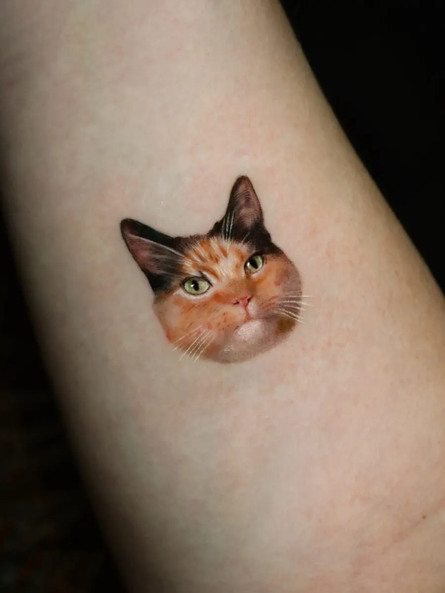 Stunning Hyper-Realistic Cat Tattoo Design
