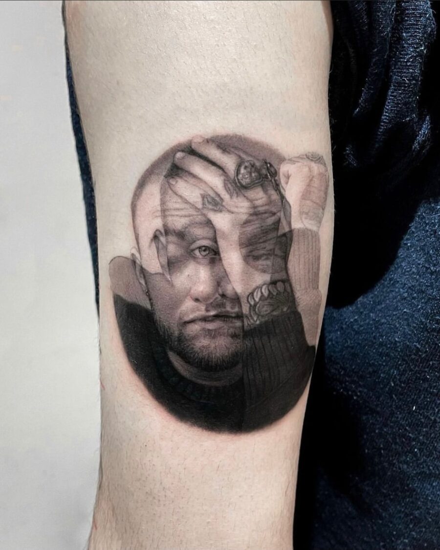 Stunning hyper-realistic tattoo of a portrait