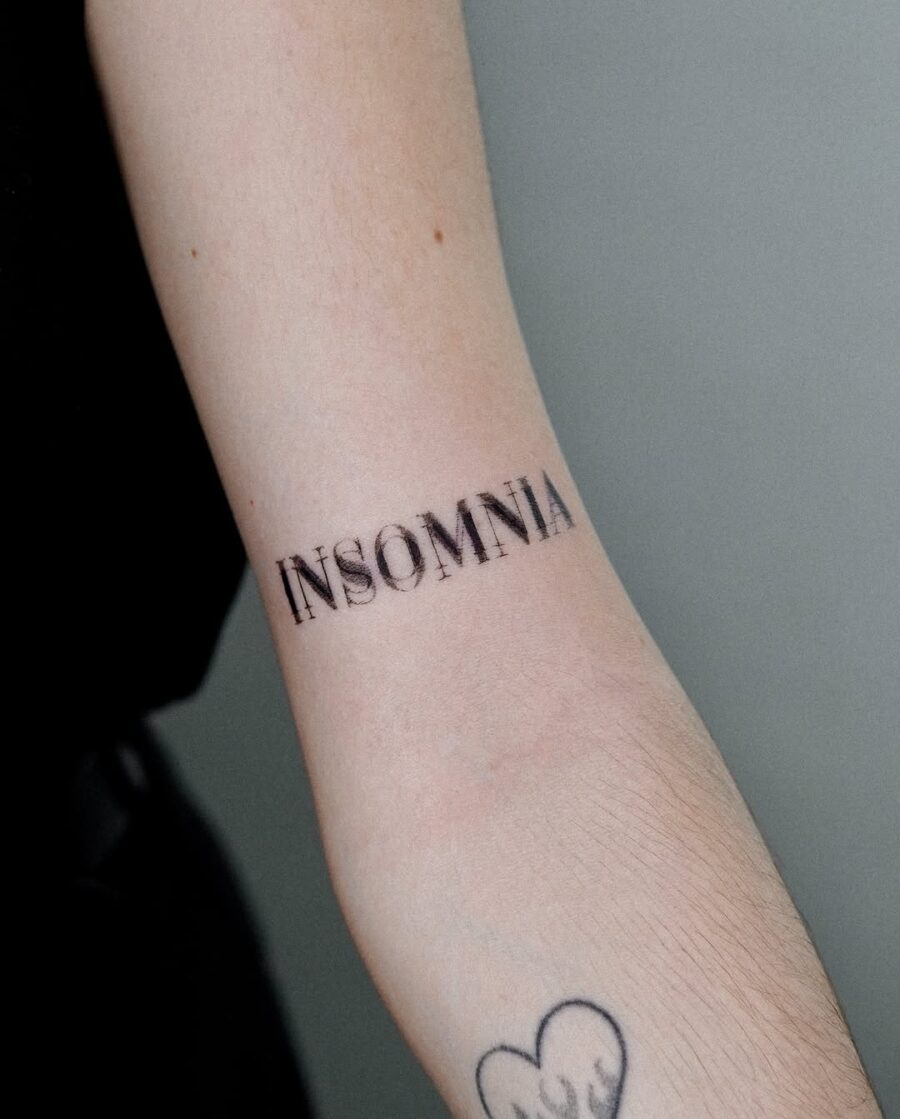 Expressive tattoo embodying sleepless nights