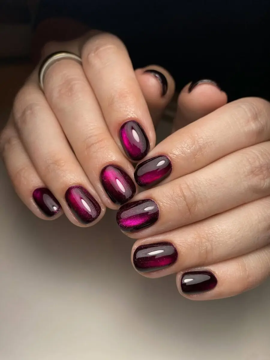 Magenta Jelly Nail Art with Glossy Finish