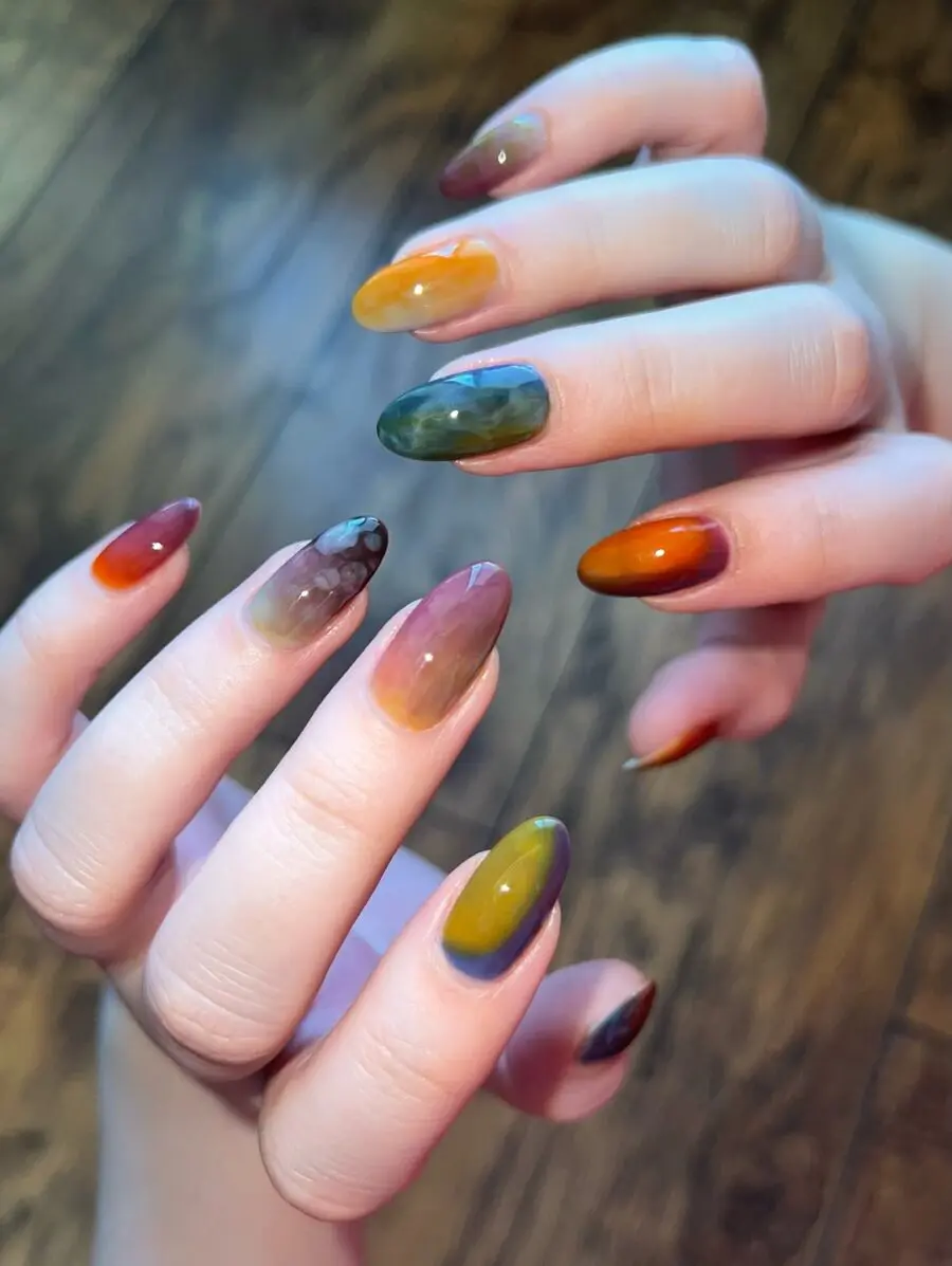 Vibrant Jelly Nails with a Colorful Twist