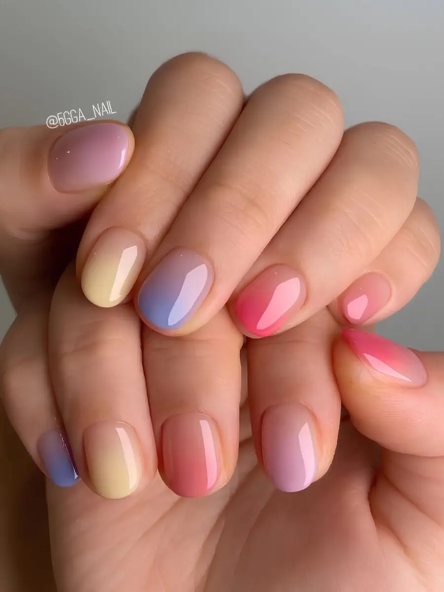 Charming ombre jelly nails for a playful vibe