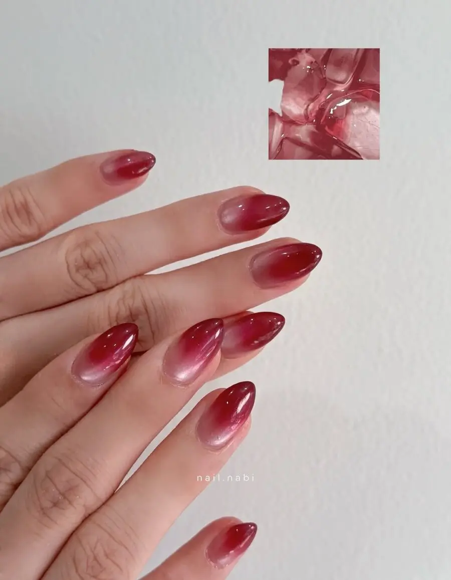 Stunning Jelly Red Ombre Nails Inspiration