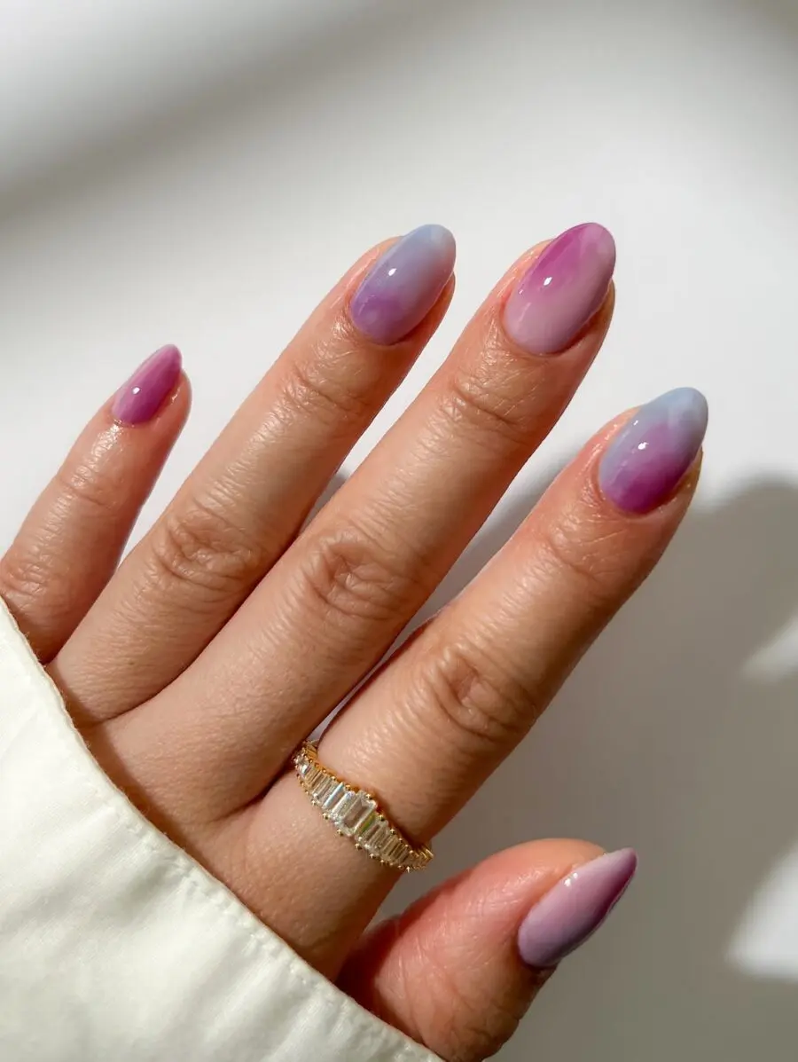 Stunning Lavender Ombre Jelly Nail Design