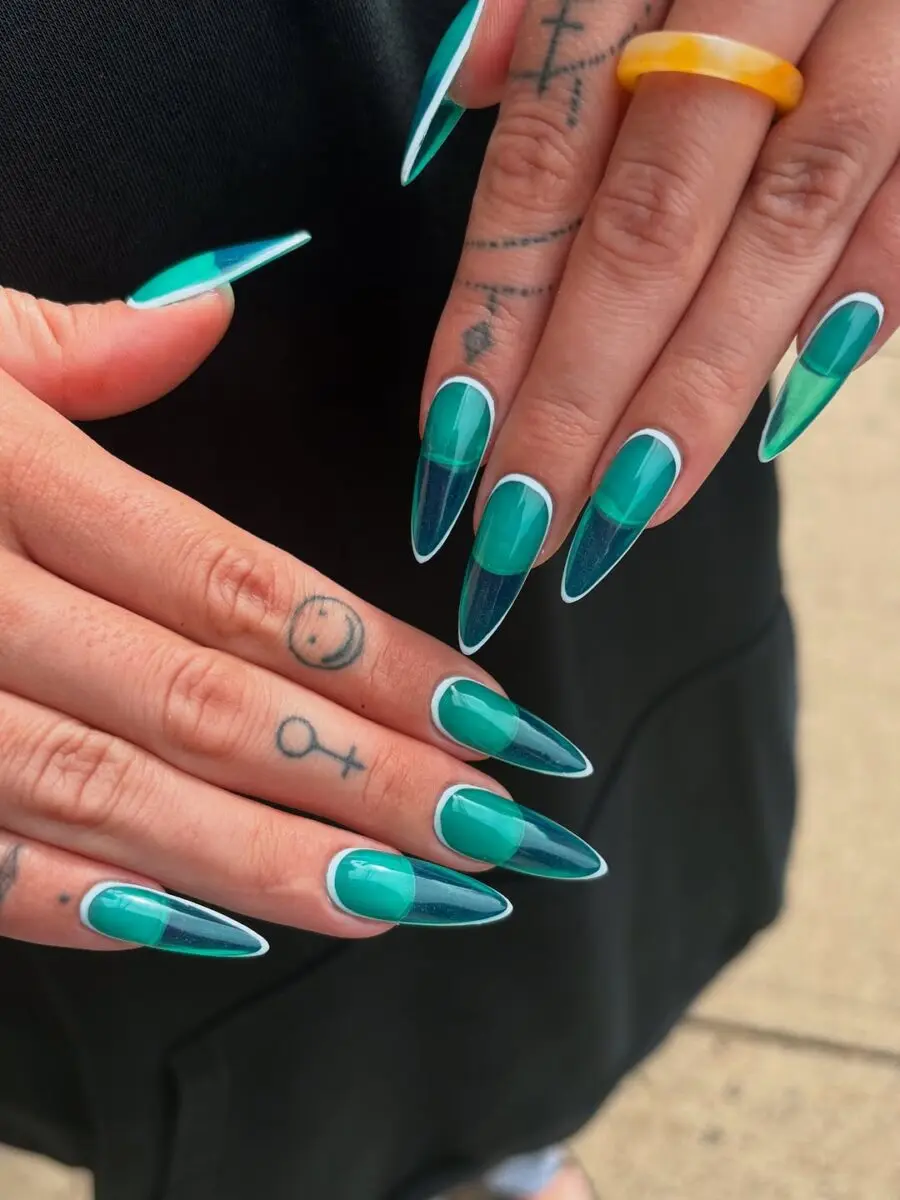 Vibrant Jelly Nails with Ombre Effect