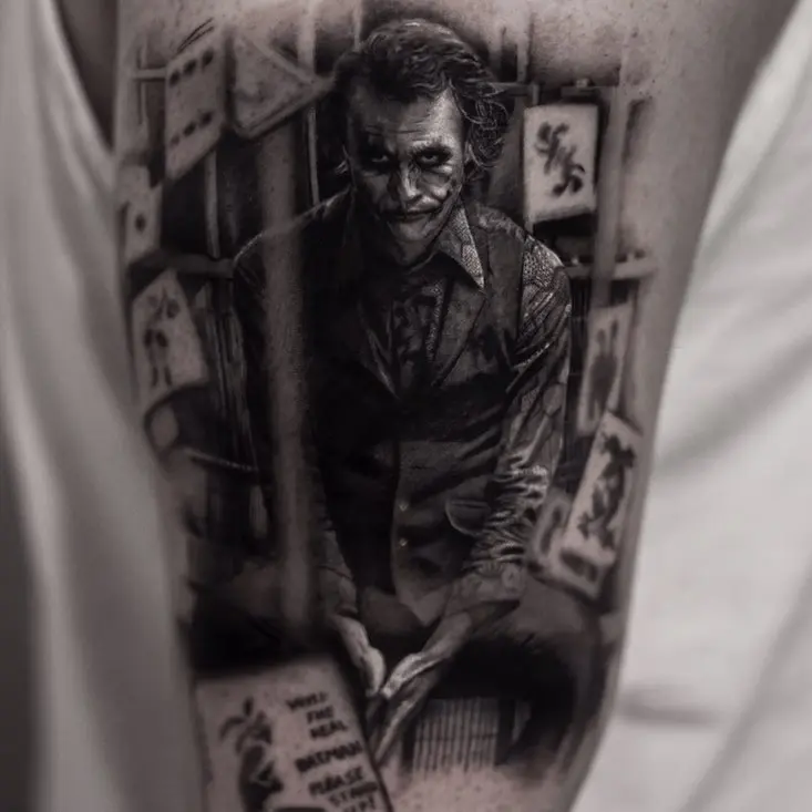 Stunning Joker Tattoo in Realistic Style