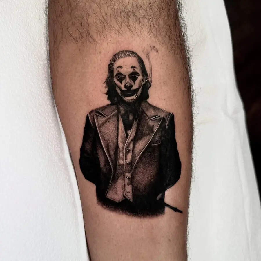 Stunning Joker tattoo in detailed realism