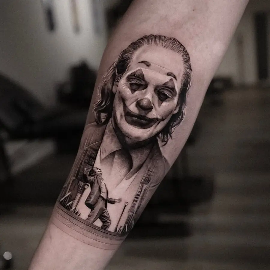 Realistic Joker Tattoo with Iconic Expression