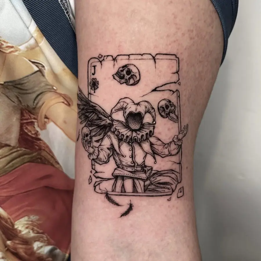 Intricate Joker design blending mischief and eeriness